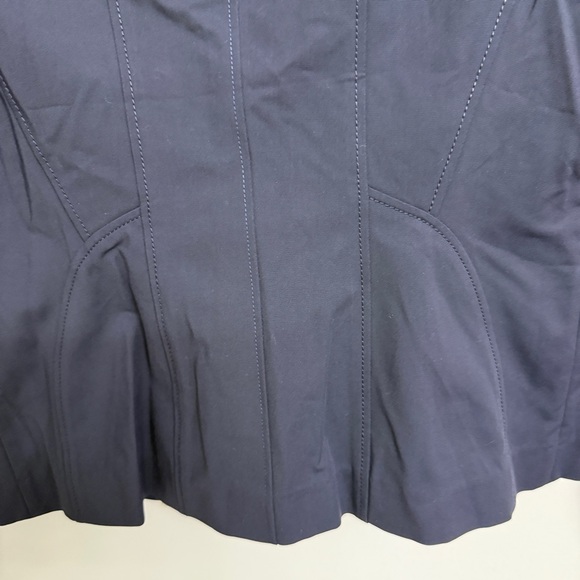 Lafayette 148 Bi-Stretch Cotton Fundamental Zip Front Jacket Size 8 Navy Career - Picture 6 of 8